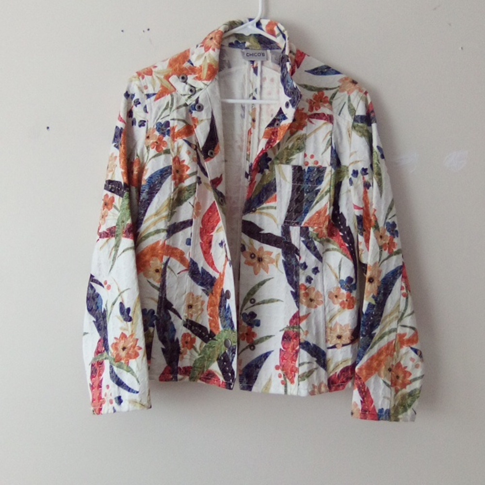 CHICOS Floral Women's Blazer - Picture 9 of 9